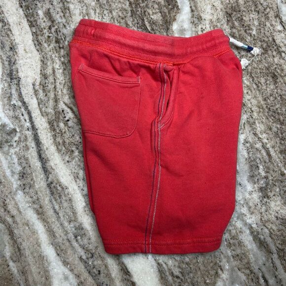 Boden, Red-Orange Shorts, Elastic Drawstring Waist, Contrast Stitching Boys 6Y - Picture 3 of 16